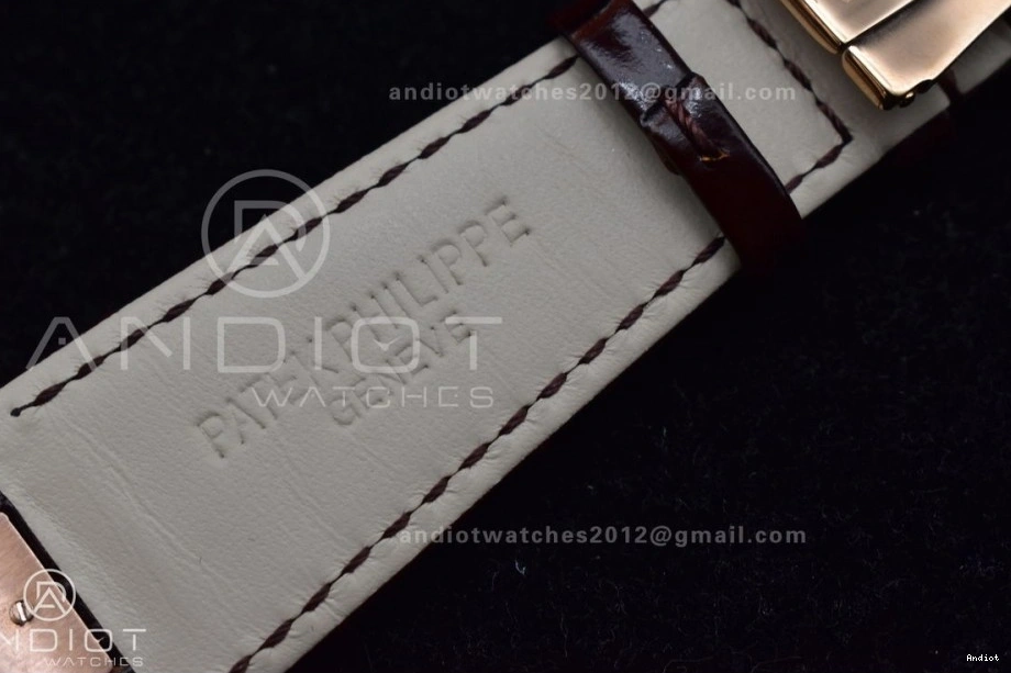 on Gray Croco 5712 A23J Best SS GRF Dial Strap Brown Edition RG Nautilus 0227